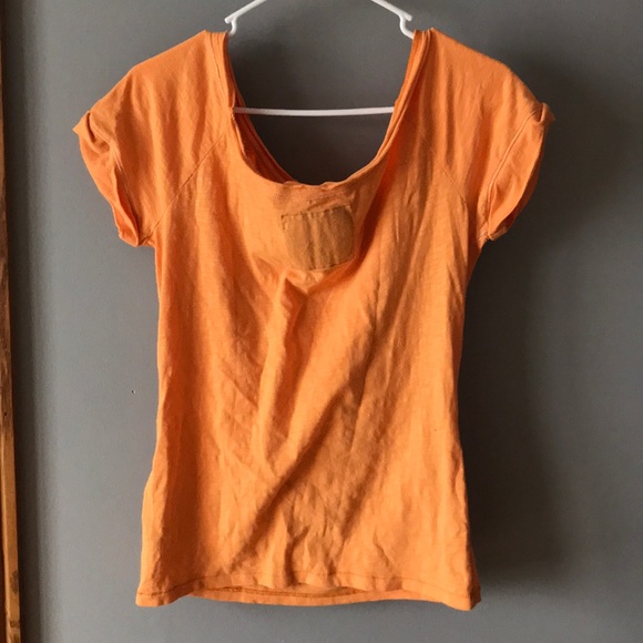 Abercrombie & Fitch Orange boat neck top - Picture 4 of 5